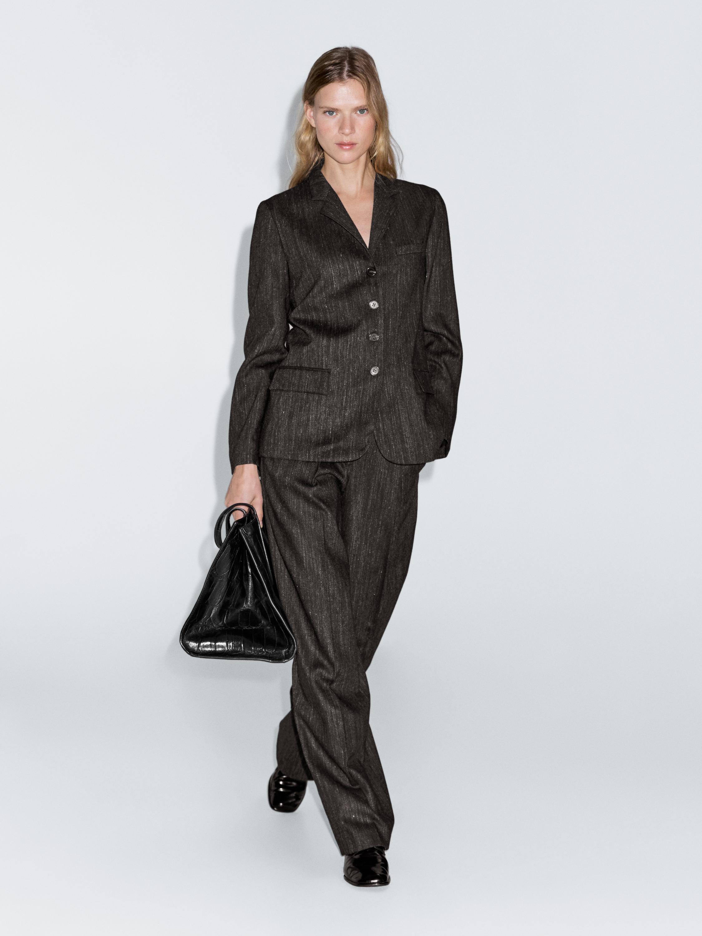 Flecked wool blend blazer